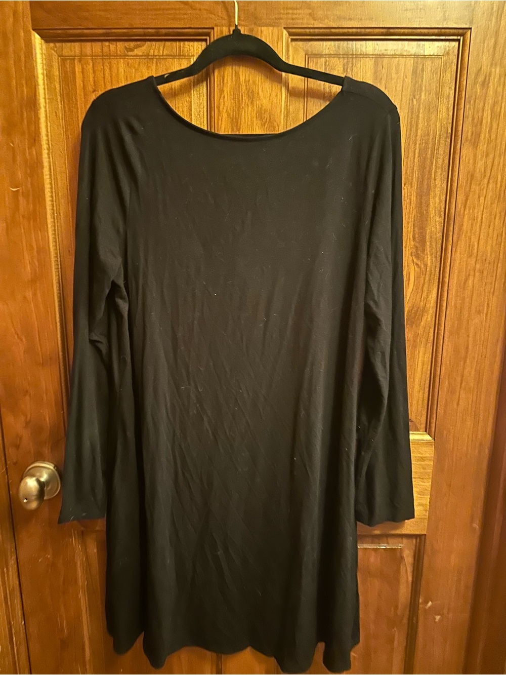 Old Navy Black Long-Sleeve Midi Swing Dress